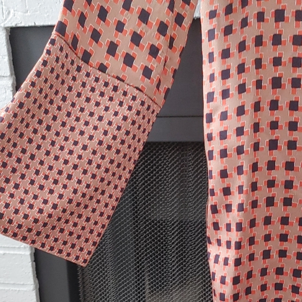 Lafayette 148 New York Pink and Black Patterned Blouse - Picture 3 of 9